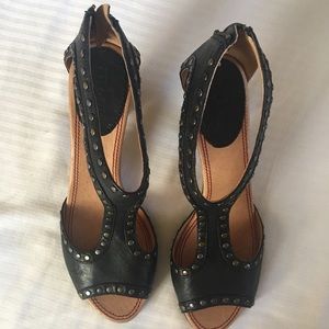 Trask heel leather sandals